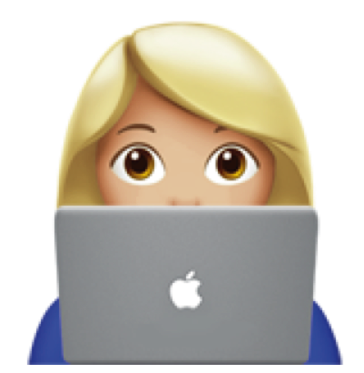 Frau hinter Laptop Icon